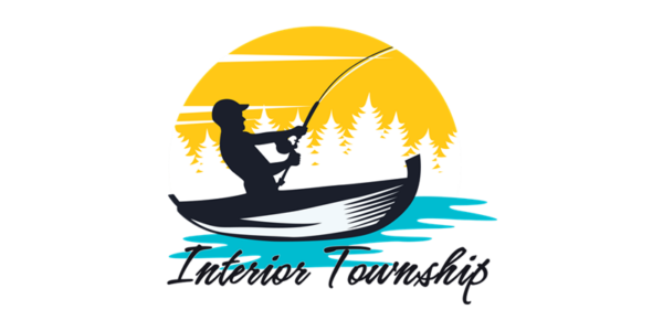 Logo with fisherman in boat, Interior Township