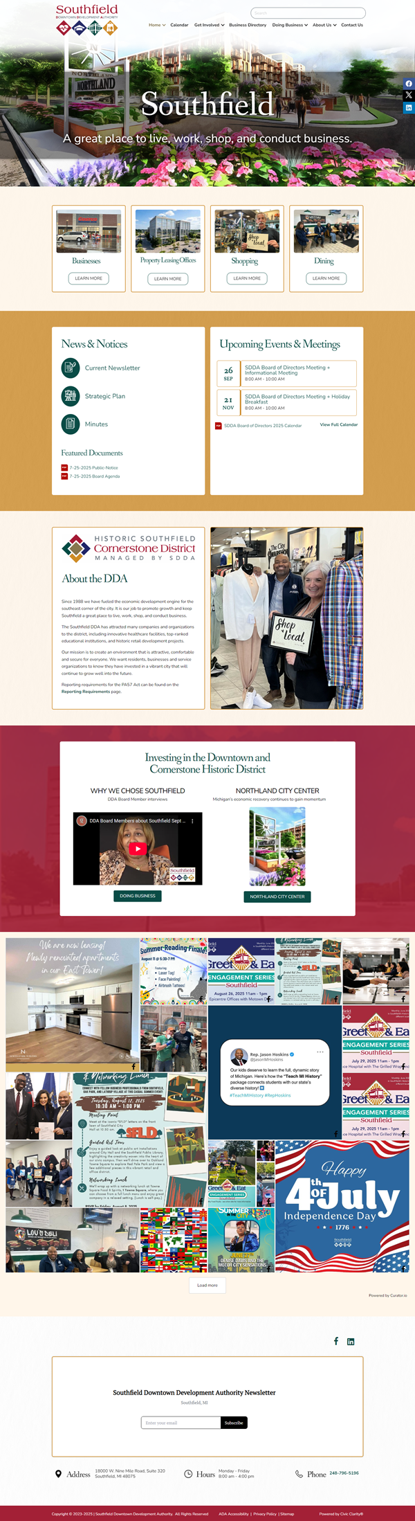 Welcome to Southfield: Business, shopping, and dining hub.