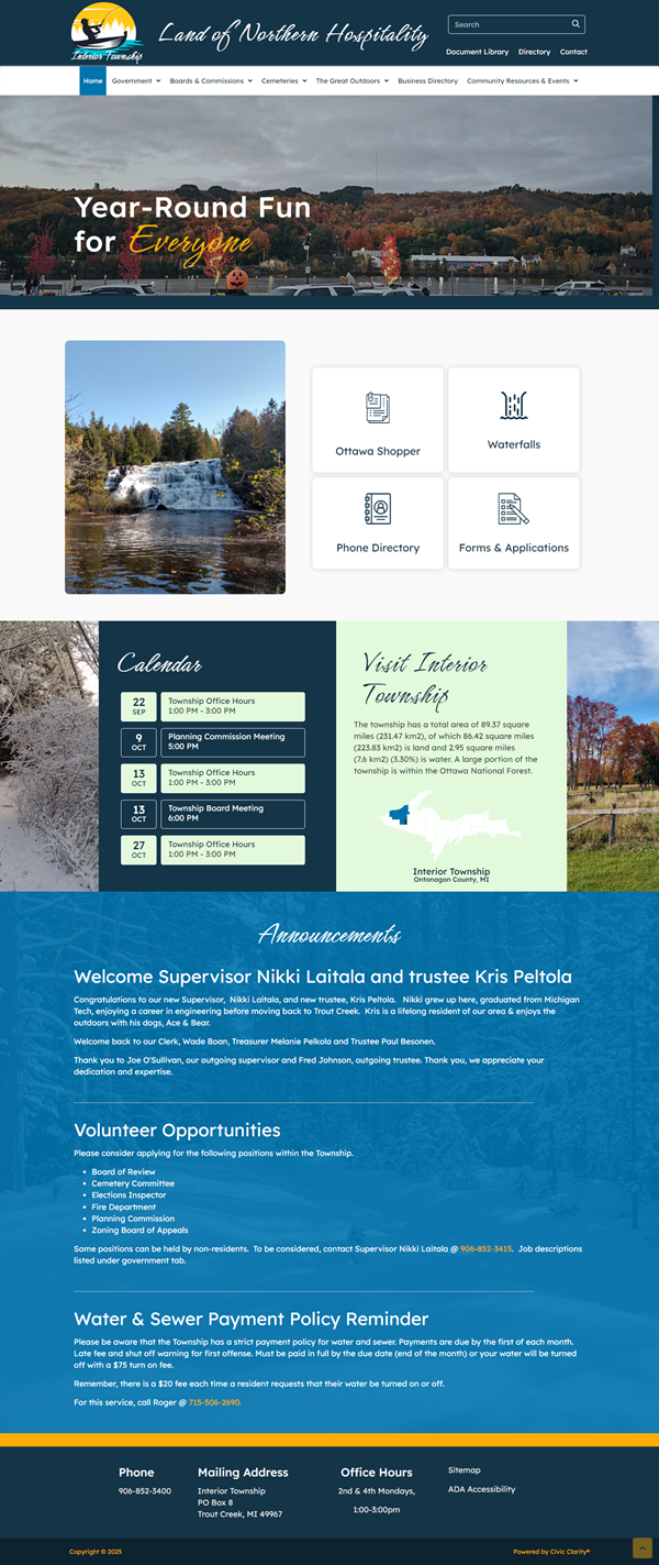 Scenic view of fall foliage and water.