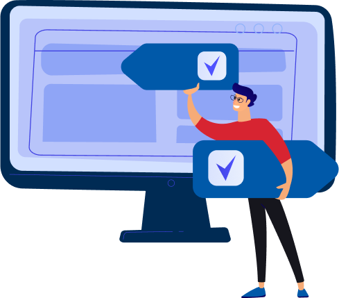 Person interacting with a computer interface