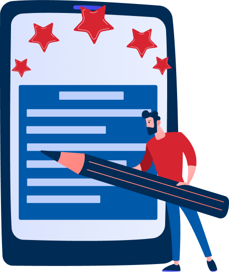 Person writing notes on a digital device