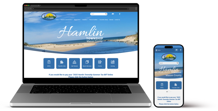 Hamlin Township website on laptop and mobile devices